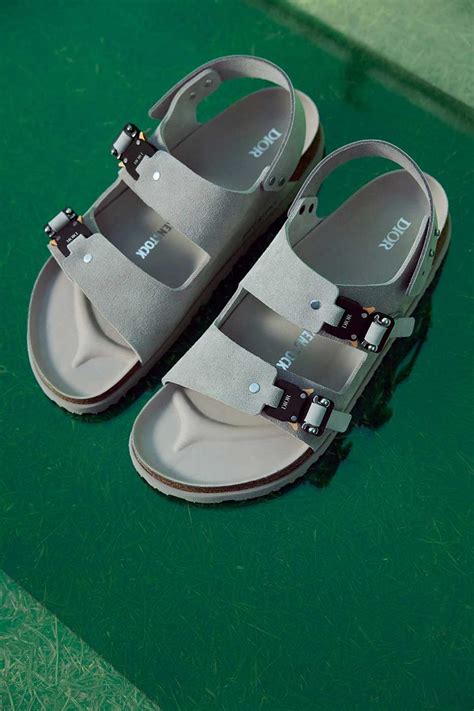 dior birkenstock collab sandals.